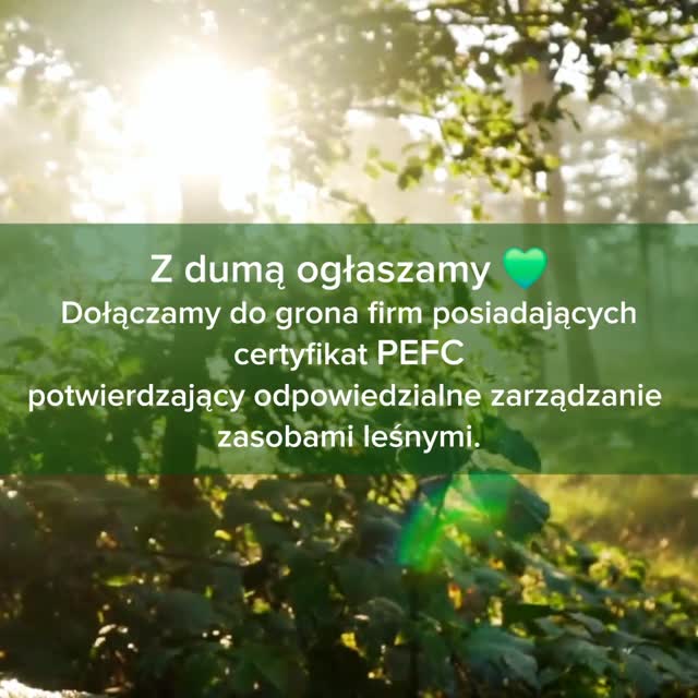 Certyfikat PEFC – kolejny krok ku naturze 🌿
Z dumą ogłaszamy 💚
Dołączamy do grona firm posiadających certyfikat PEFC – potwierdzający odpowiedzialne zarządzanie zasobami leśnymi.
Dbamy o jakość, środowisko i przyszłość 🌍

#PEFC #Certyfikacja #Ekologia #ŚwiadomyWybór